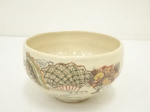 京焼　浅見与し三造　扇面流し茶碗